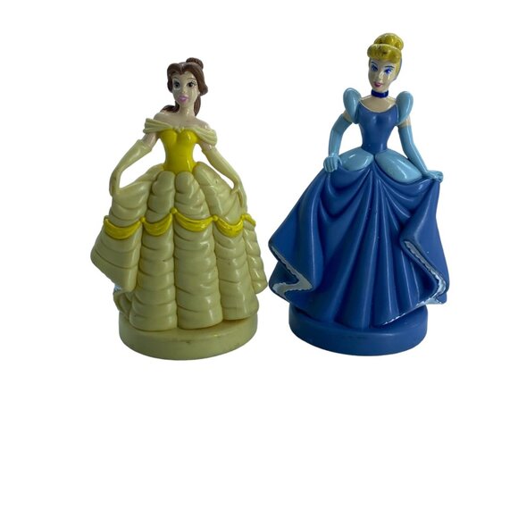 Disney Princess Belle & Cinderella Plastic Figurines Stamps 4" - Picture 1 of 7